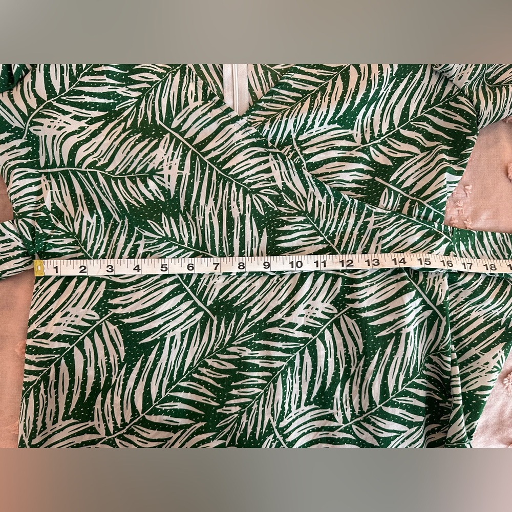 Green Palm-Print Wrap Dress - Women - Picture 7 of 11